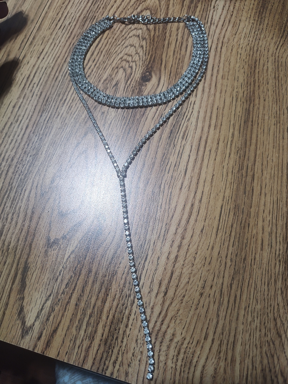 Silver-Tone Crystal Y-Drop Necklace - Women Jewelry